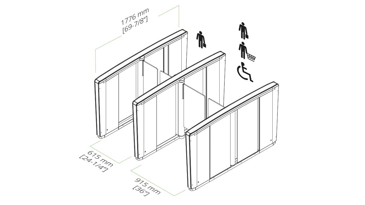 Lifeline Speedlane Swing Optical Turnstile Boon Edam USA